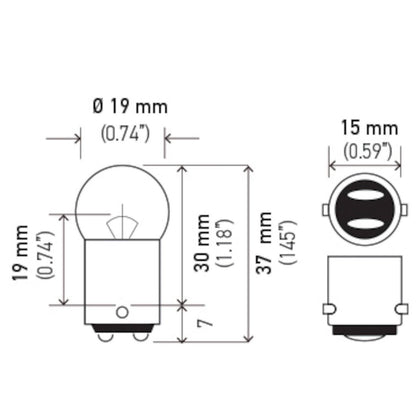 Glödlampa 12V BA15D 7,5W