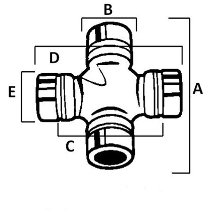 Knutkors 92,5 x 92,5 - 28,6 x 28,6 invändig låsning Stora MoPar