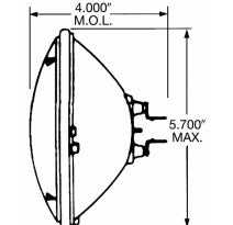 Sealed Beam Lampa 135mm 5 3/4" halv och helljus